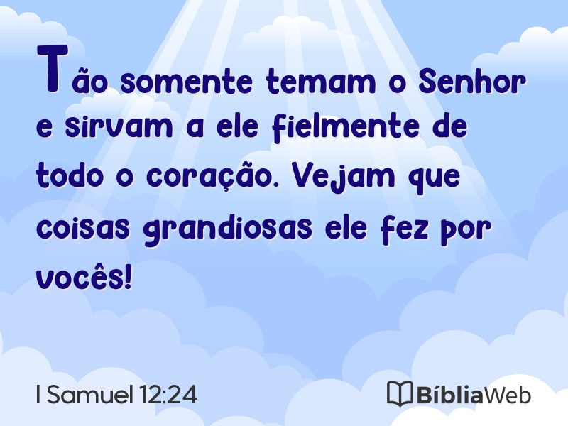 I Samuel 12:24 em imagem para compartilhar