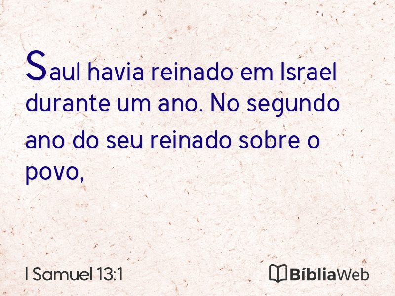 I Samuel 13:1 em imagem para compartilhar
