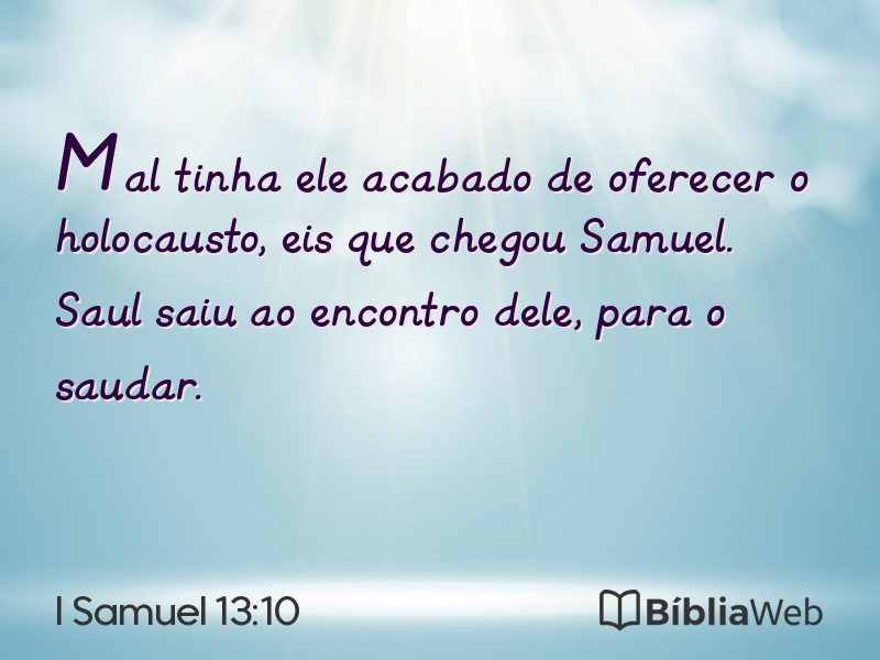 I Samuel 13:10 em imagem para compartilhar