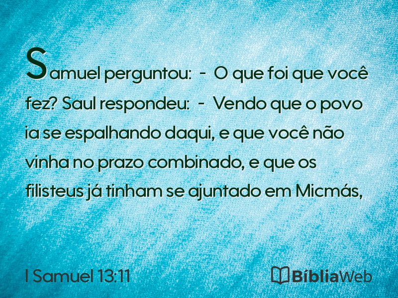 I Samuel 13:11 em imagem para compartilhar
