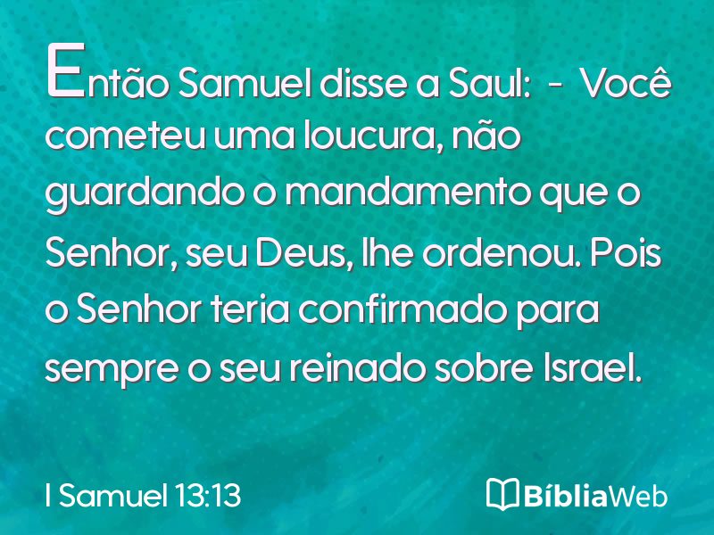 I Samuel 13:13 em imagem para compartilhar