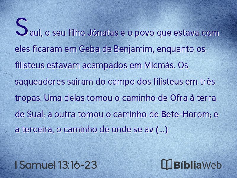 I Samuel 13:16-23 em imagem para compartilhar