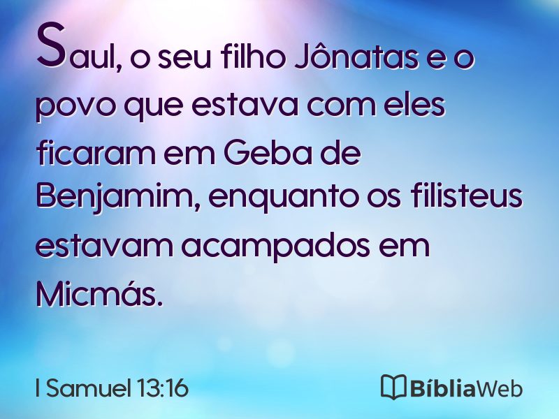 I Samuel 13:16 em imagem para compartilhar