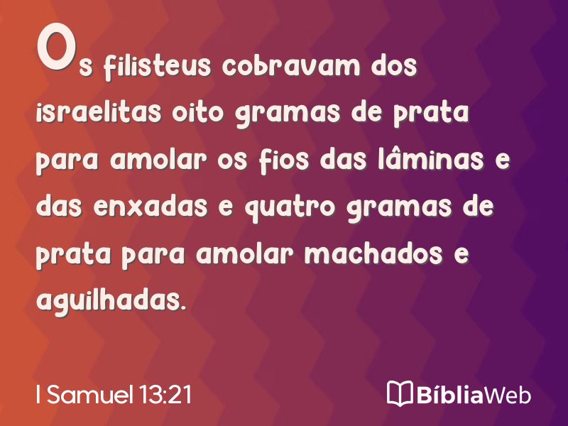 I Samuel 13:21 em imagem para compartilhar