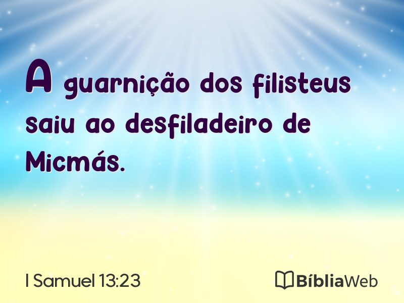 I Samuel 13:23 em imagem para compartilhar