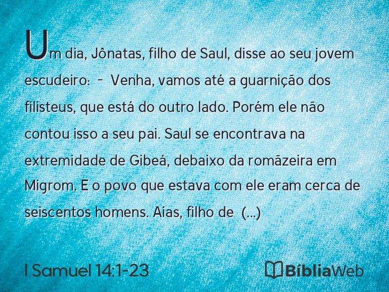 I Samuel 14:1-23 em imagem para compartilhar