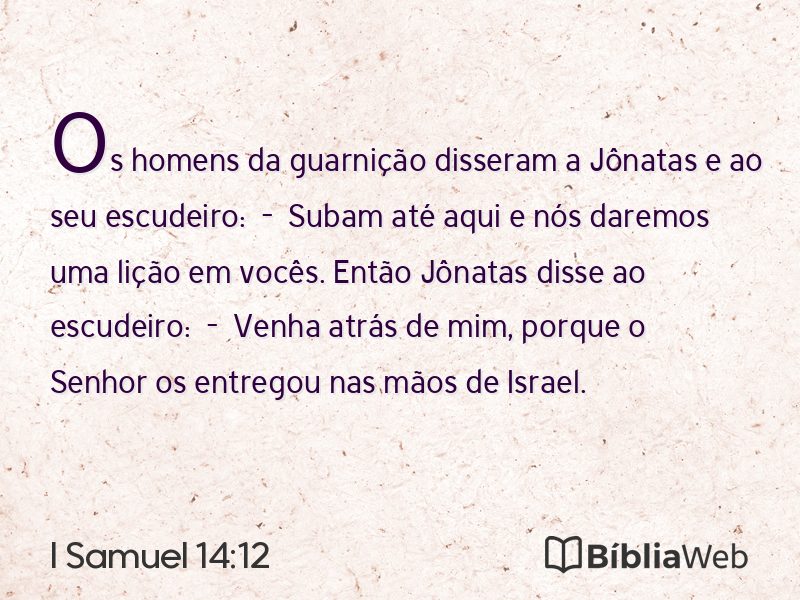 I Samuel 14:12 em imagem para compartilhar