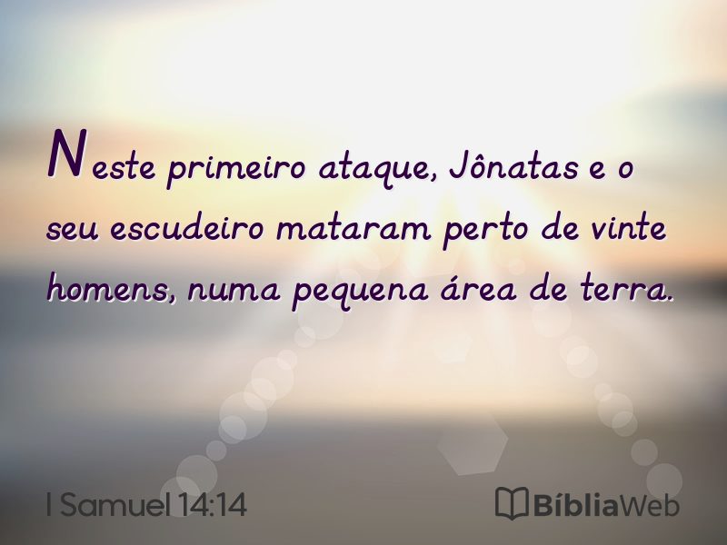 I Samuel 14:14 em imagem para compartilhar