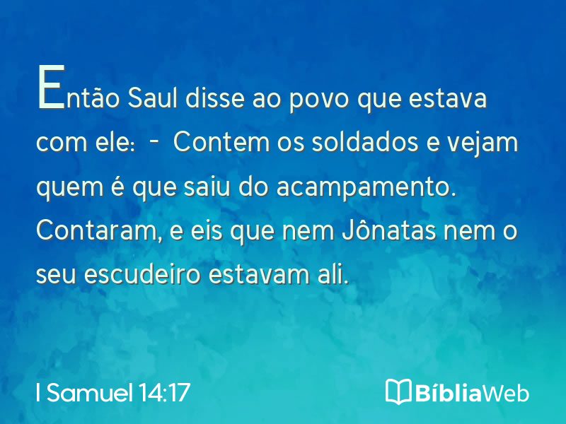 I Samuel 14:17 em imagem para compartilhar