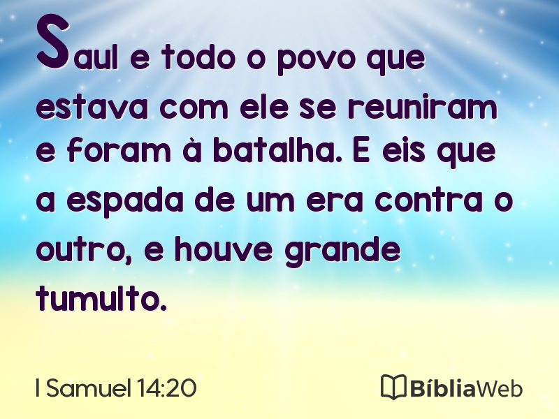 I Samuel 14:20 em imagem para compartilhar