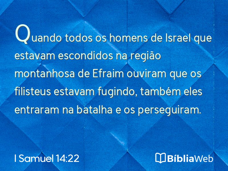 I Samuel 14:22 em imagem para compartilhar