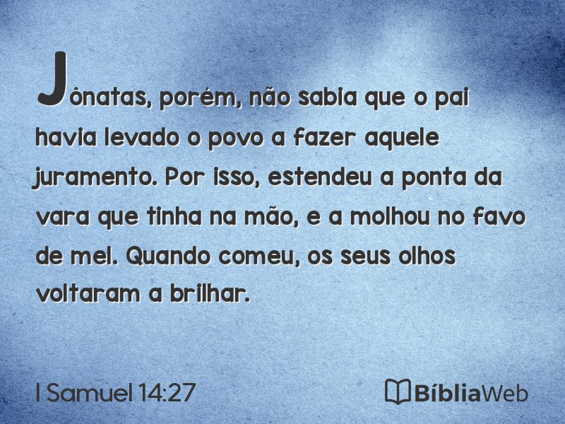 I Samuel 14:27 em imagem para compartilhar