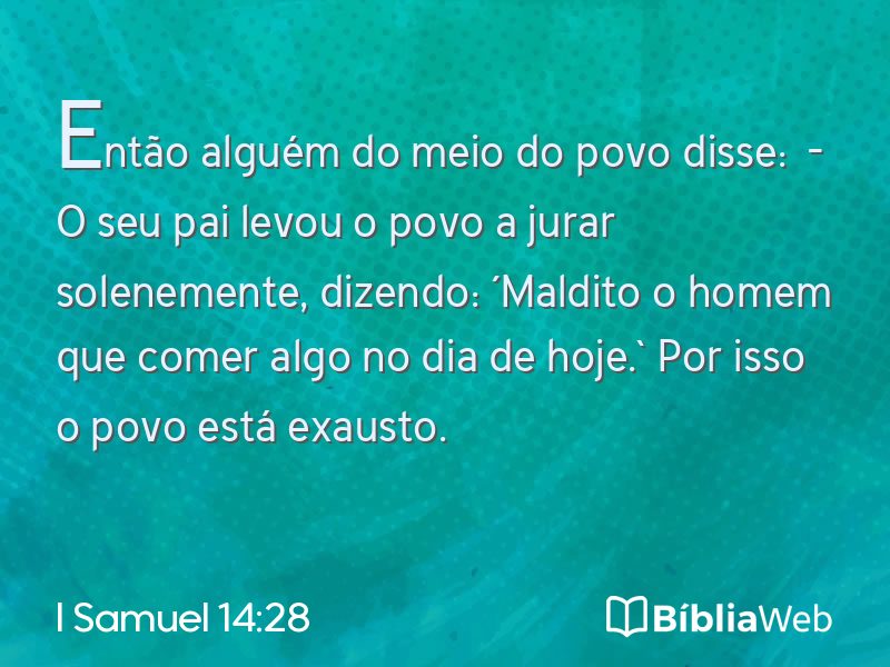 I Samuel 14:28 em imagem para compartilhar