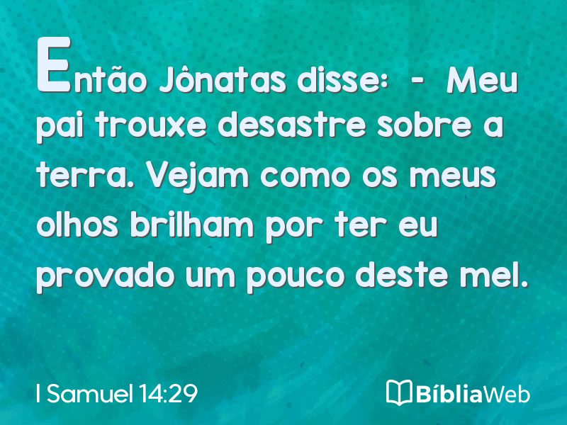 I Samuel 14:29 em imagem para compartilhar