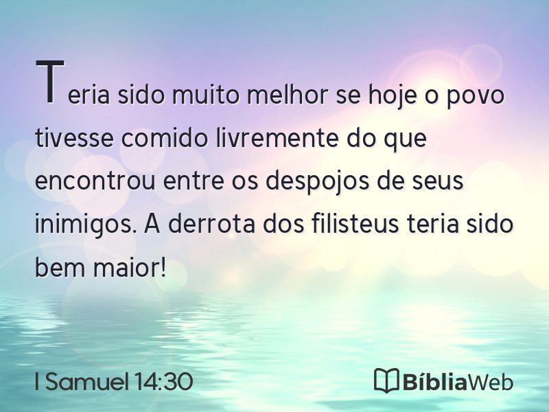 I Samuel 14:30 em imagem para compartilhar