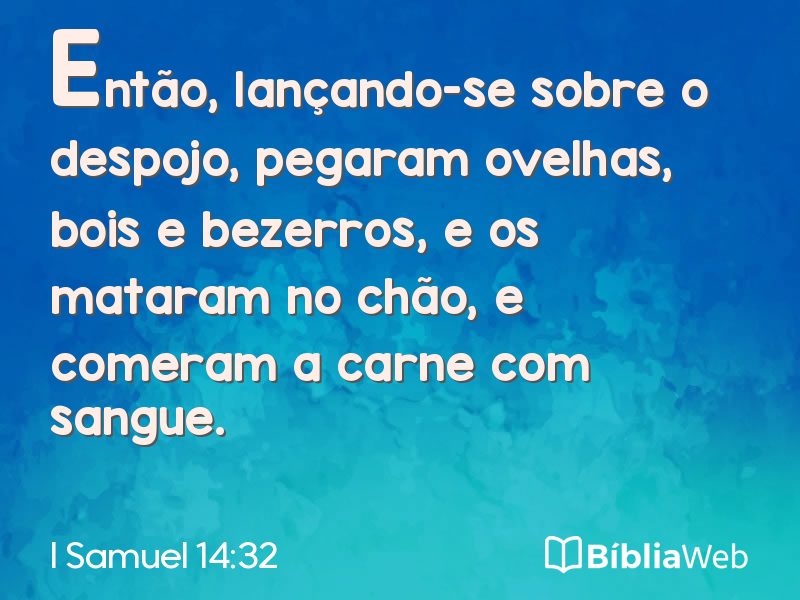 I Samuel 14:32 em imagem para compartilhar