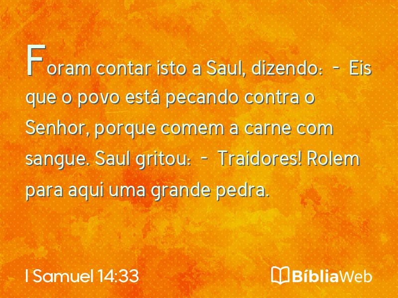 I Samuel 14:33 em imagem para compartilhar