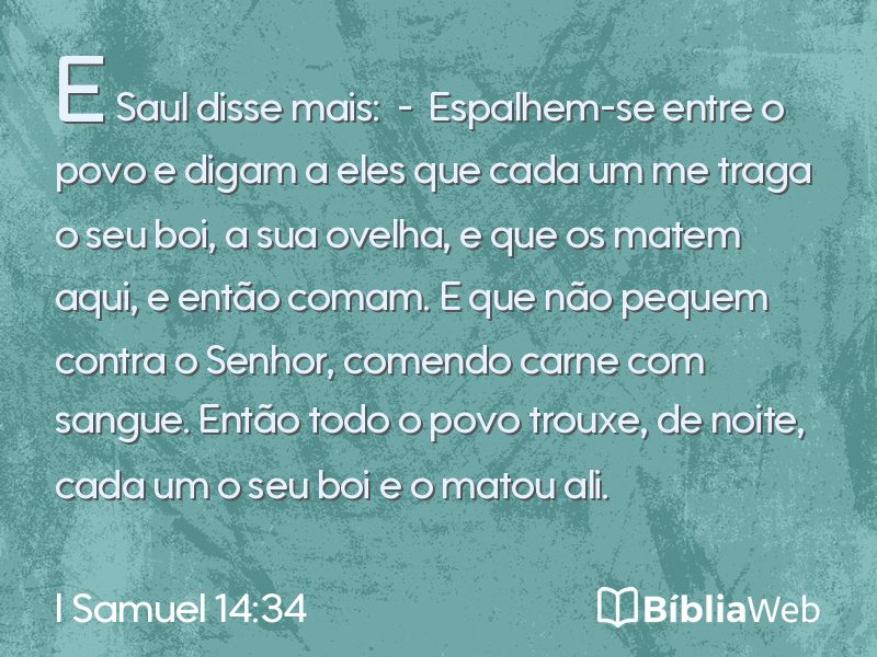 I Samuel 14:34 em imagem para compartilhar
