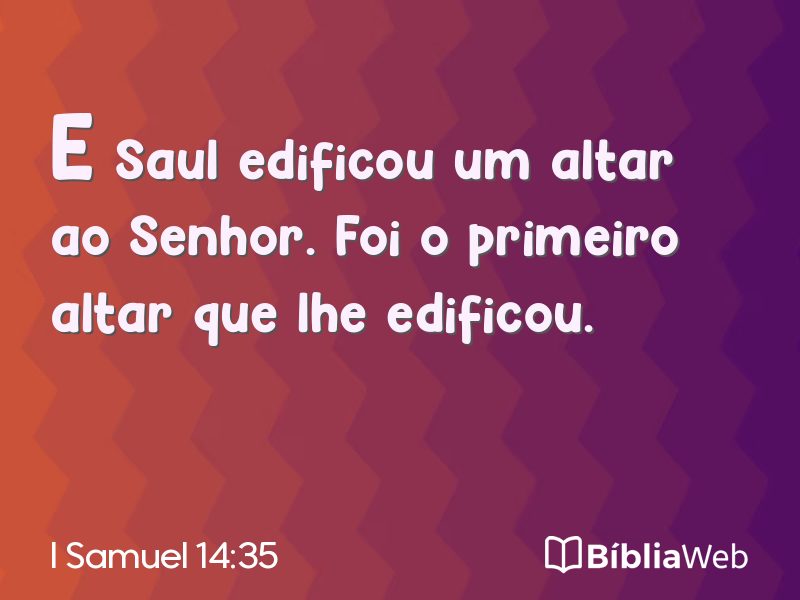I Samuel 14:35 em imagem para compartilhar