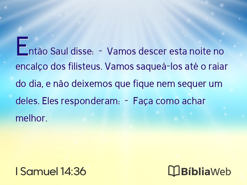 I Samuel 14:36 em imagem para compartilhar