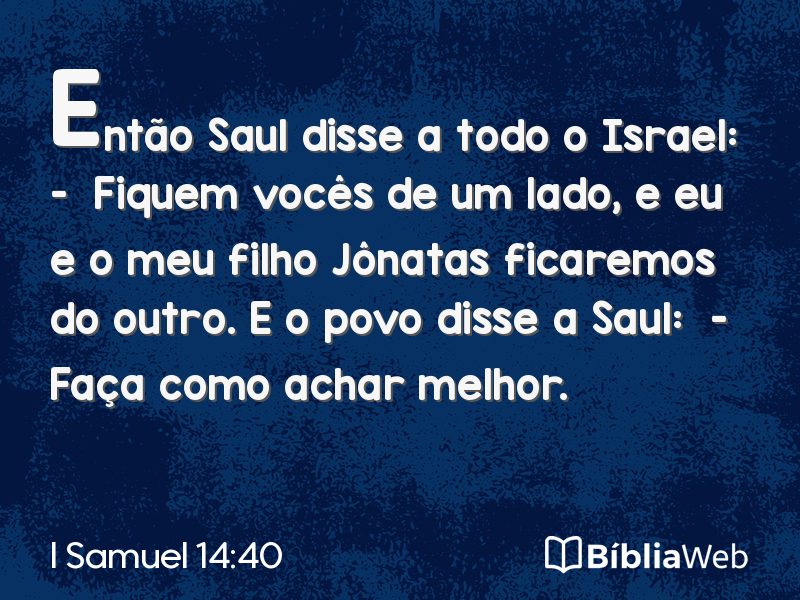 I Samuel 14:40 em imagem para compartilhar