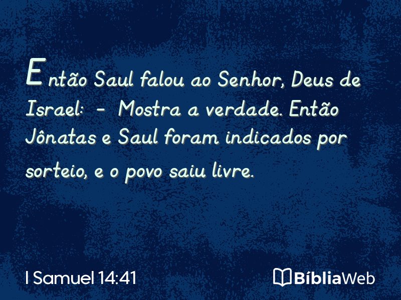 I Samuel 14:41 em imagem para compartilhar