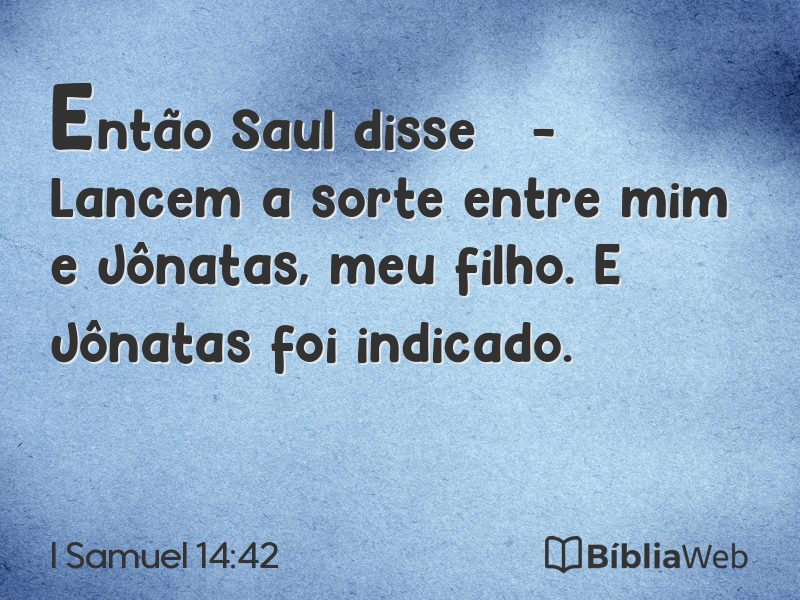 I Samuel 14:42 em imagem para compartilhar