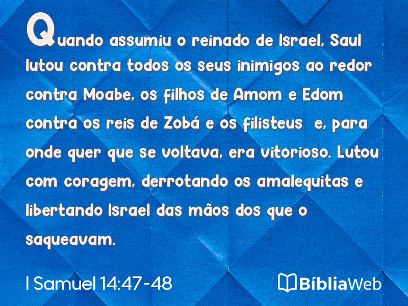 I Samuel 14:47-48 em imagem para compartilhar