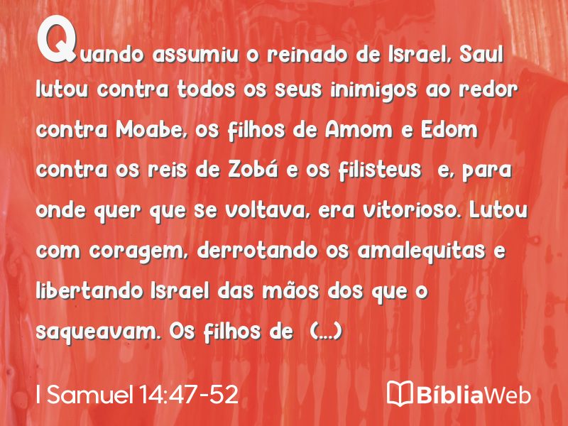 I Samuel 14:47-52 em imagem para compartilhar