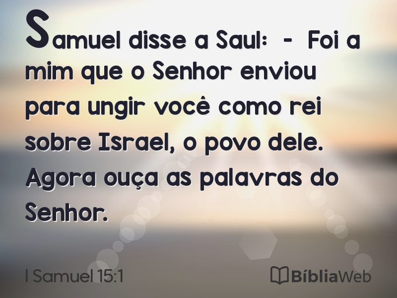 I Samuel 15:1 em imagem para compartilhar