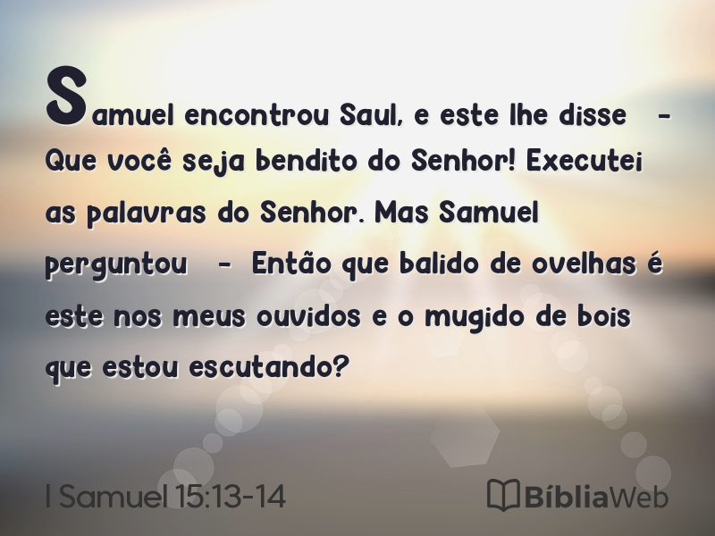 I Samuel 15:13-14 em imagem para compartilhar
