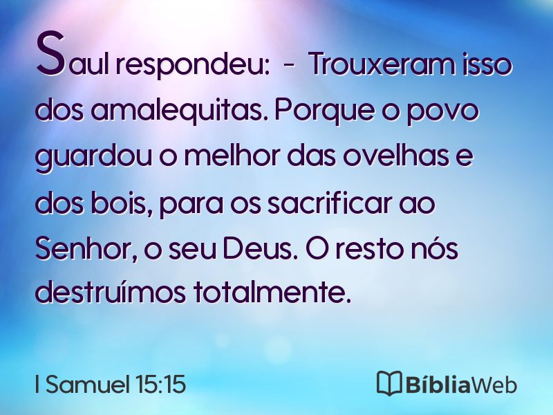 I Samuel 15:15 em imagem para compartilhar