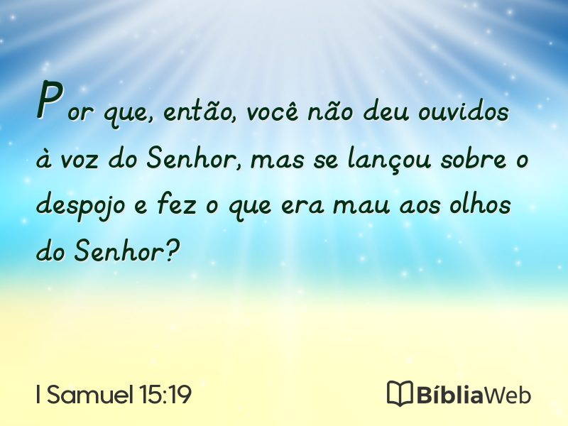 I Samuel 15:19 em imagem para compartilhar