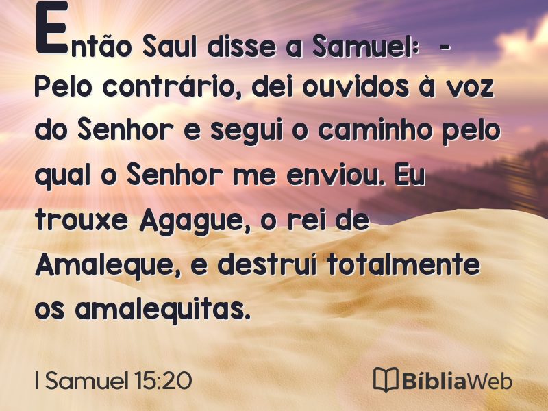 I Samuel 15:20 em imagem para compartilhar