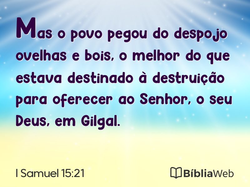 I Samuel 15:21 em imagem para compartilhar