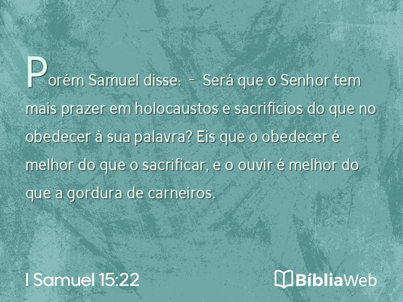 I Samuel 15:22 em imagem para compartilhar