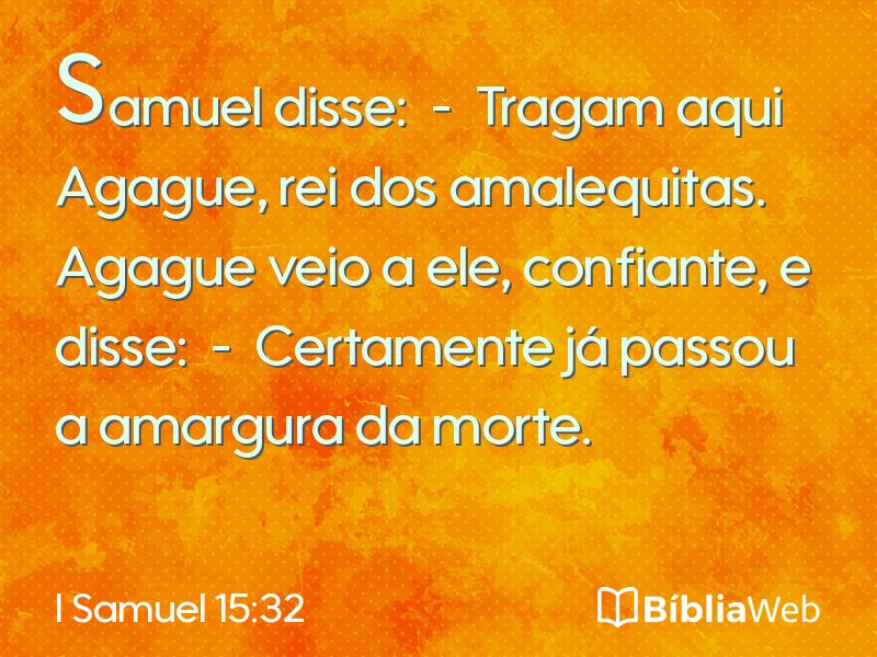 I Samuel 15:32 em imagem para compartilhar