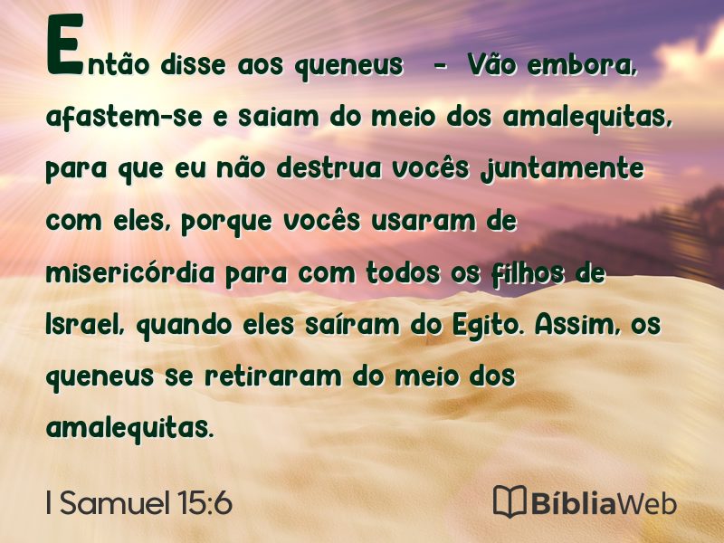 I Samuel 15:6 em imagem para compartilhar