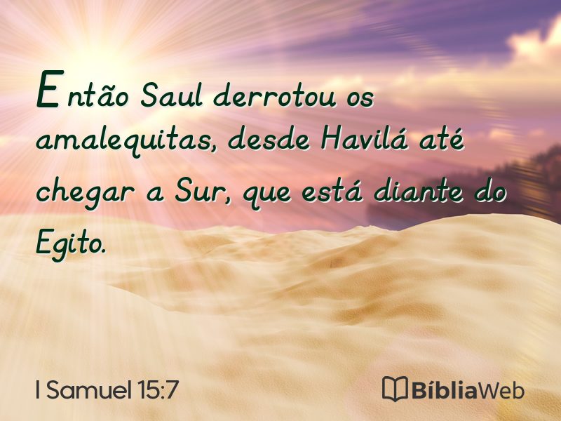 I Samuel 15:7 em imagem para compartilhar