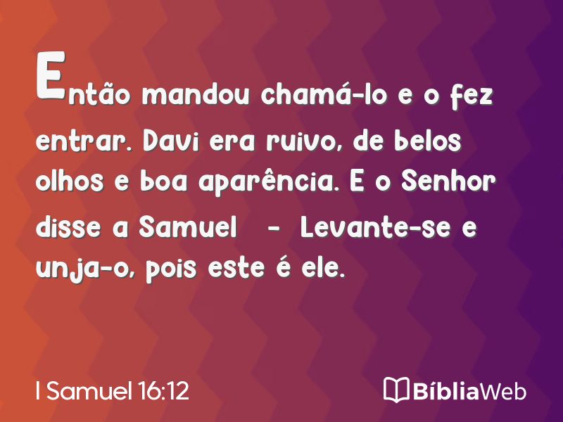 I Samuel 16:12 em imagem para compartilhar