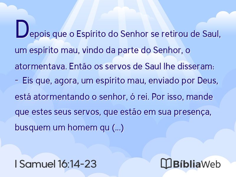 I Samuel 16:14-23 em imagem para compartilhar