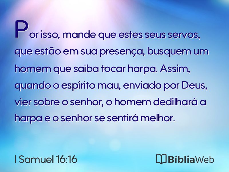 I Samuel 16:16 em imagem para compartilhar
