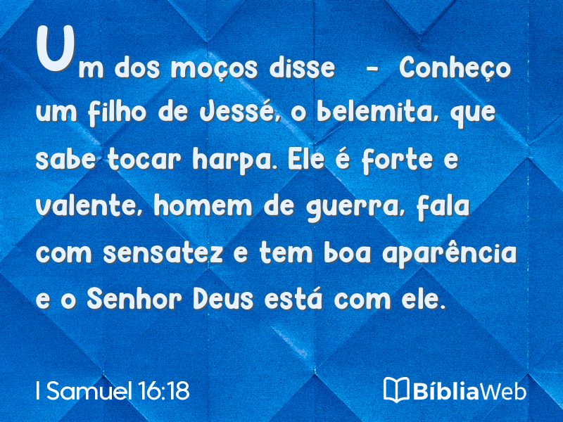 I Samuel 16:18 em imagem para compartilhar