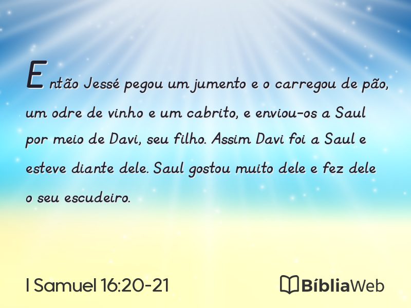 I Samuel 16:20-21 em imagem para compartilhar