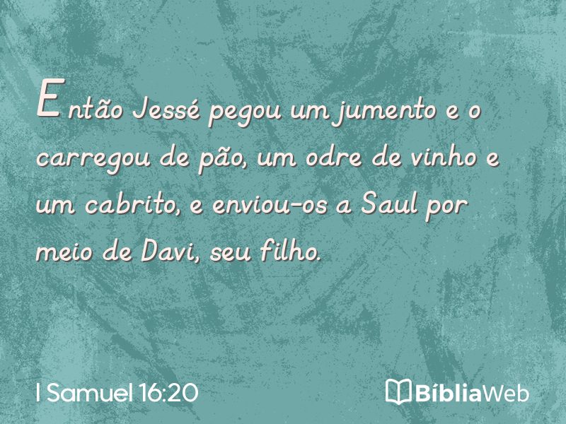 I Samuel 16:20 em imagem para compartilhar