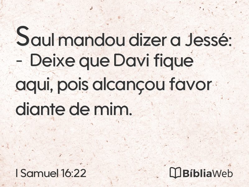 I Samuel 16:22 em imagem para compartilhar