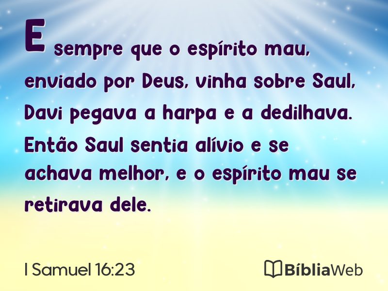 I Samuel 16:23 em imagem para compartilhar