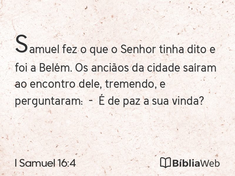 I Samuel 16:4 em imagem para compartilhar