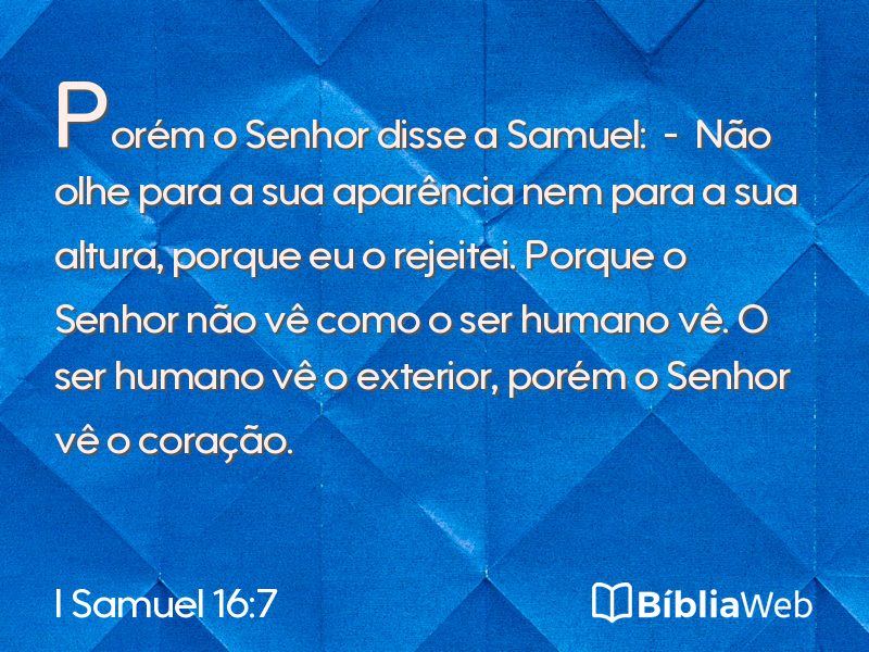 I Samuel 16:7 em imagem para compartilhar