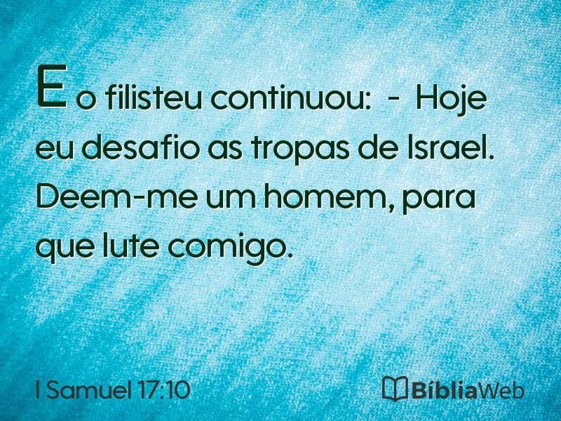 I Samuel 17:10 em imagem para compartilhar
